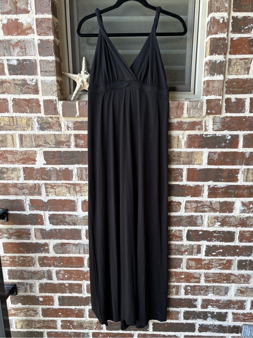 Three Dots Sleeveless Twisted Strappy Maxi Dress Black Size Medium